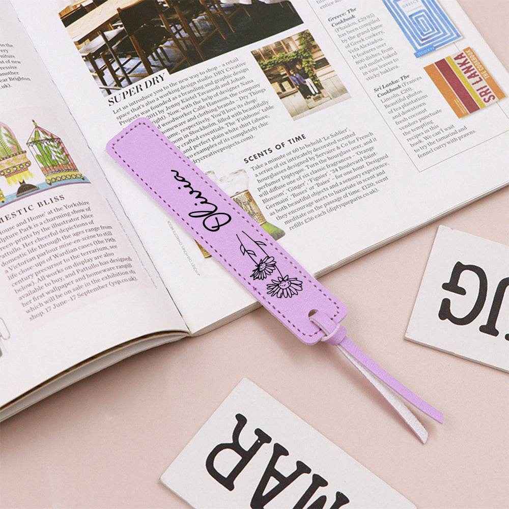 Custom Name Bookmark with Birth Month Flower – Personalized Floral Gift for Book Lovers - Customise Now