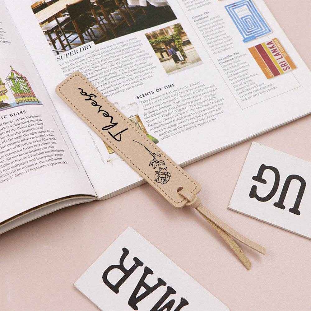 Custom Name Bookmark with Birth Month Flower – Personalized Floral Gift for Book Lovers - Customise Now