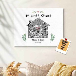 Personalized Home Map Canvas – Custom House Design Wall Decor - Customise Now