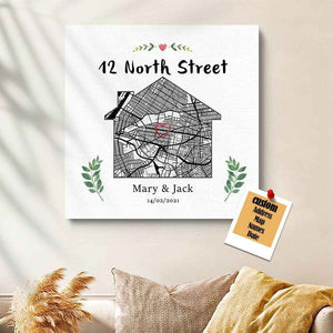 Personalized Home Map Canvas – Custom House Design Wall Decor - Customise Now