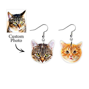 Personalized Pet Portrait Earrings – Custom Cat & Dog Jewelry Gift for Animal Lovers - Customise Now