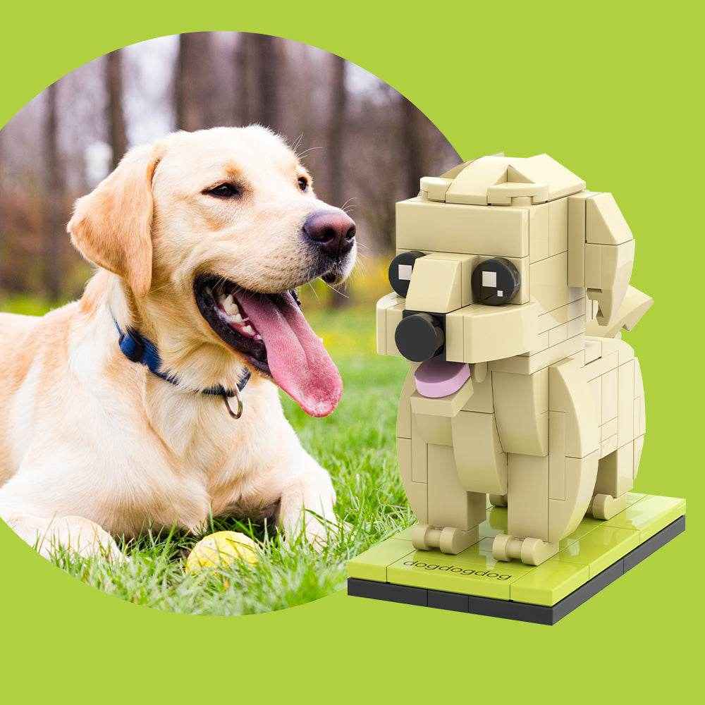 Customizable Labrador Dog Brick Figure – Unique Full Body Mini Block Display - Customise Now