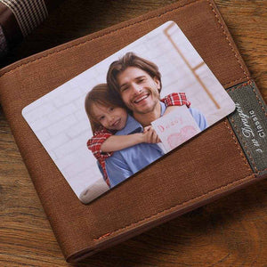 Custom Wallet Insert Card – Engraved Stainless Steel with Photo & Message - Customise Now