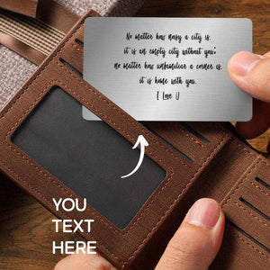 Custom Wallet Insert Card – Engraved Stainless Steel with Photo & Message - Customise Now
