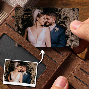 Custom Wallet Insert Card – Engraved Stainless Steel with Photo & Message - Customise Now