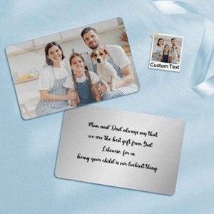 Custom Wallet Insert Card – Engraved Stainless Steel with Photo & Message - Customise Now