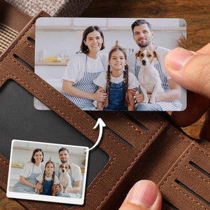 Custom Wallet Insert Card – Engraved Stainless Steel with Photo & Message - Customise Now