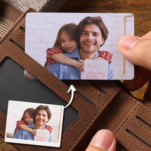 Custom Wallet Insert Card – Engraved Stainless Steel with Photo & Message - Customise Now