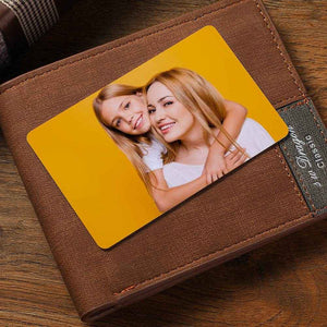 Custom Wallet Insert Card – Engraved Stainless Steel with Photo & Message - Customise Now