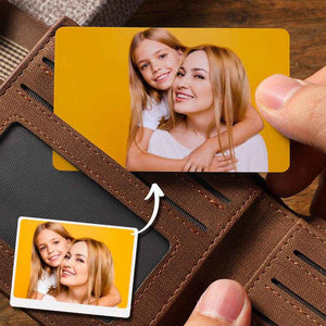 Custom Wallet Insert Card – Engraved Stainless Steel with Photo & Message - Customise Now