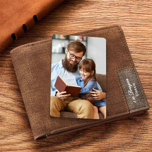 Custom Wallet Insert Card – Engraved Stainless Steel with Photo & Message - Customise Now