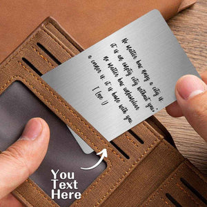Custom Wallet Insert Card – Engraved Stainless Steel with Photo & Message - Customise Now