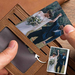 Custom Wallet Insert Card – Engraved Stainless Steel with Photo & Message - Customise Now