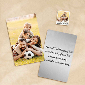 Custom Wallet Insert Card – Engraved Stainless Steel with Photo & Message - Customise Now