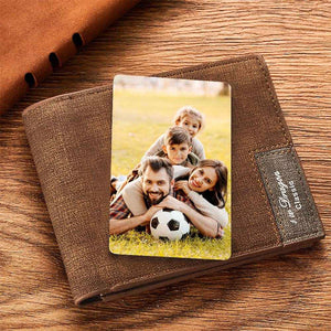 Custom Wallet Insert Card – Engraved Stainless Steel with Photo & Message - Customise Now