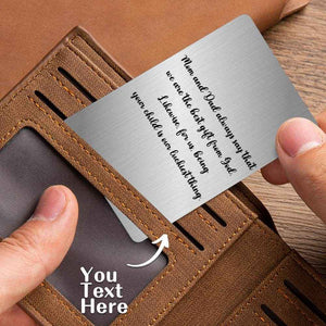 Custom Wallet Insert Card – Engraved Stainless Steel with Photo & Message - Customise Now