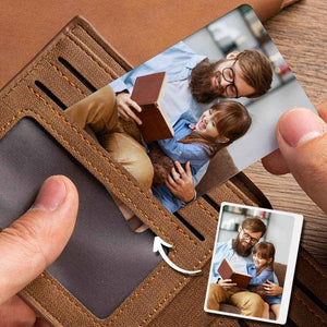 Custom Wallet Insert Card – Engraved Stainless Steel with Photo & Message - Customise Now