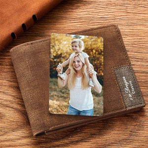 Custom Wallet Insert Card – Engraved Stainless Steel with Photo & Message - Customise Now