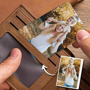 Custom Wallet Insert Card – Engraved Stainless Steel with Photo & Message - Customise Now