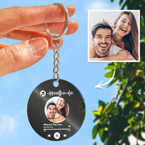 Custom Music Song Keychains – Scannable Music Code Acrylic Gifts for Couples - Customise Now