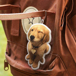 Custom Pet Photo Keychain – Soft Mini Pillow with Personalized Name - Customise Now