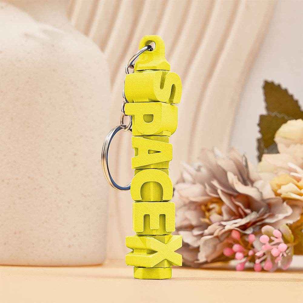3D Printed Personalized Name Keychain – Custom Colorful Key Ring - Customise Now