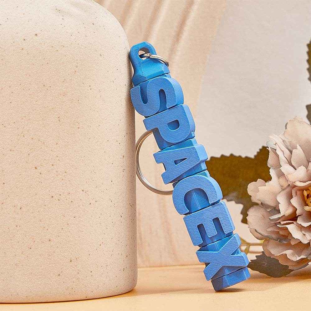 3D Printed Personalized Name Keychain – Custom Colorful Key Ring - Customise Now