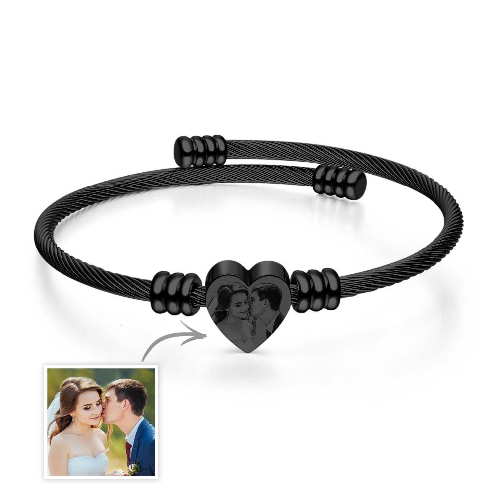 Personalized Engraved Picture Bracelets for Women Custom Inspirational Memorial Jewelry Birthday Gift for Her