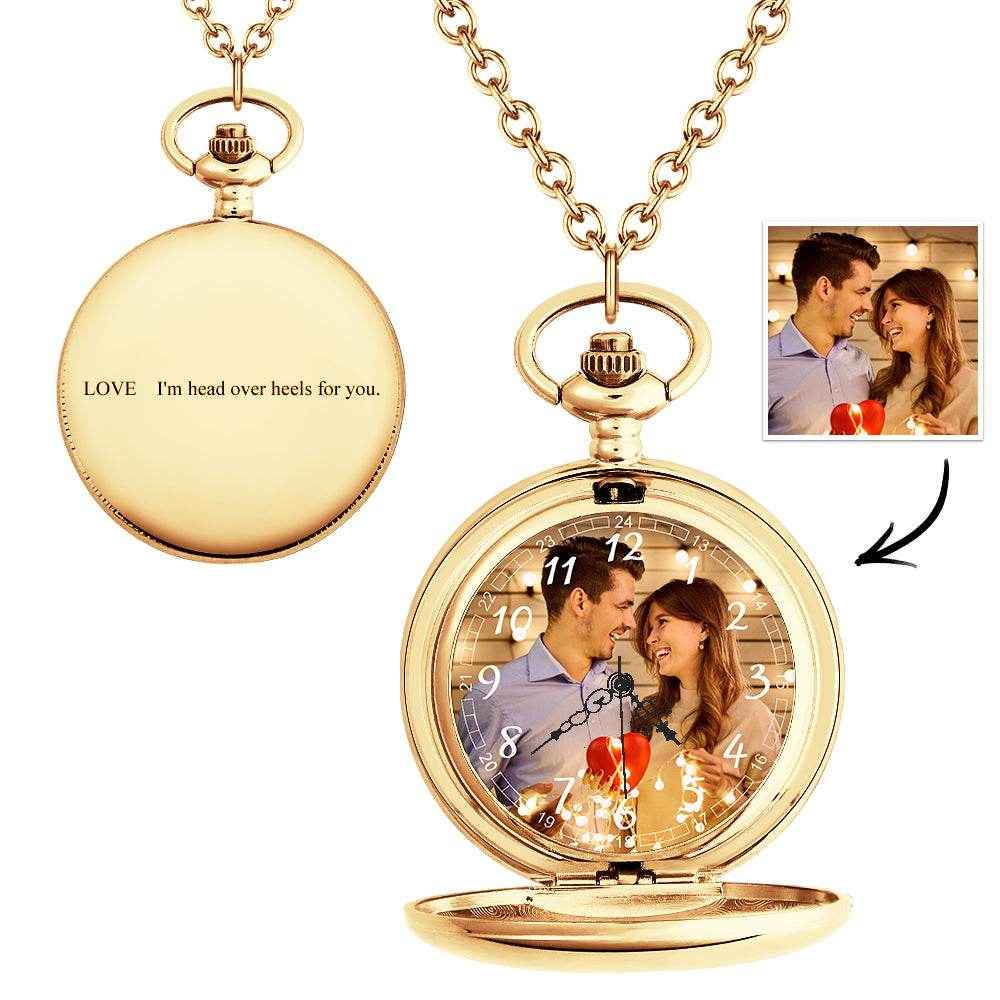 Custom Photo Pocket Watch – Personalized Engravable Gift for Him - Customise Now