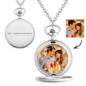 Custom Photo Pocket Watch – Personalized Engravable Gift for Him - Customise Now
