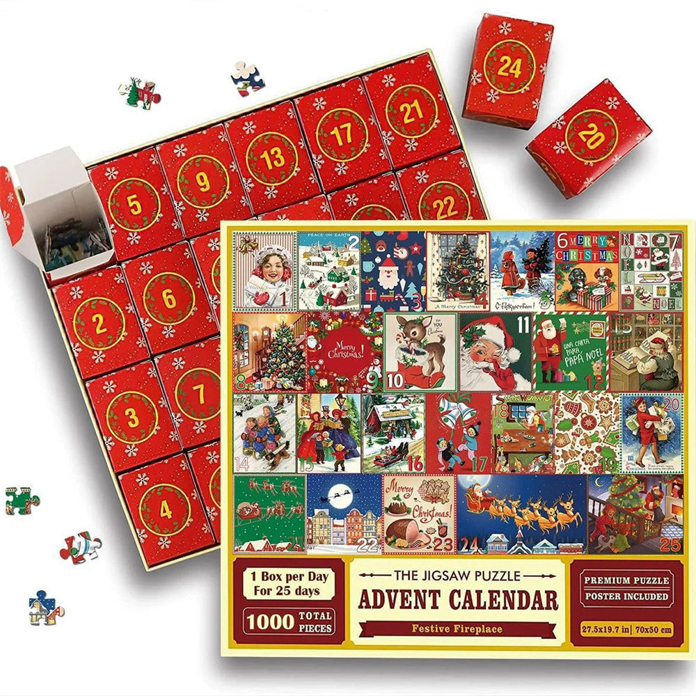 Advent Calendar Christmas Jigsaw Puzzle – 24 Boxes Countdown Puzzle