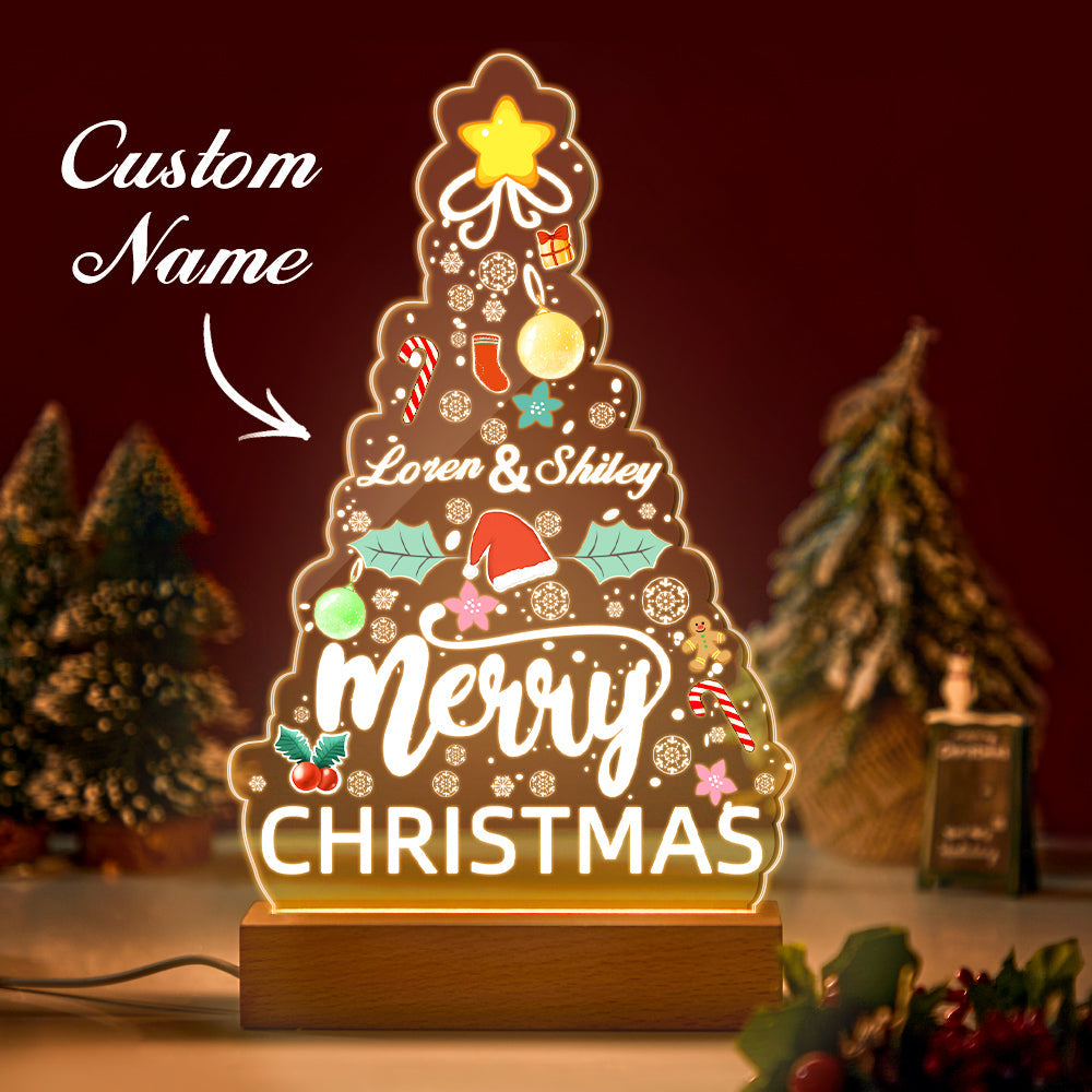 Personalized Name Night Light – Custom Christmas Bedside Lamp