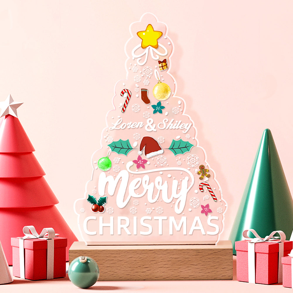 Personalized Name Night Light – Custom Christmas Bedside Lamp