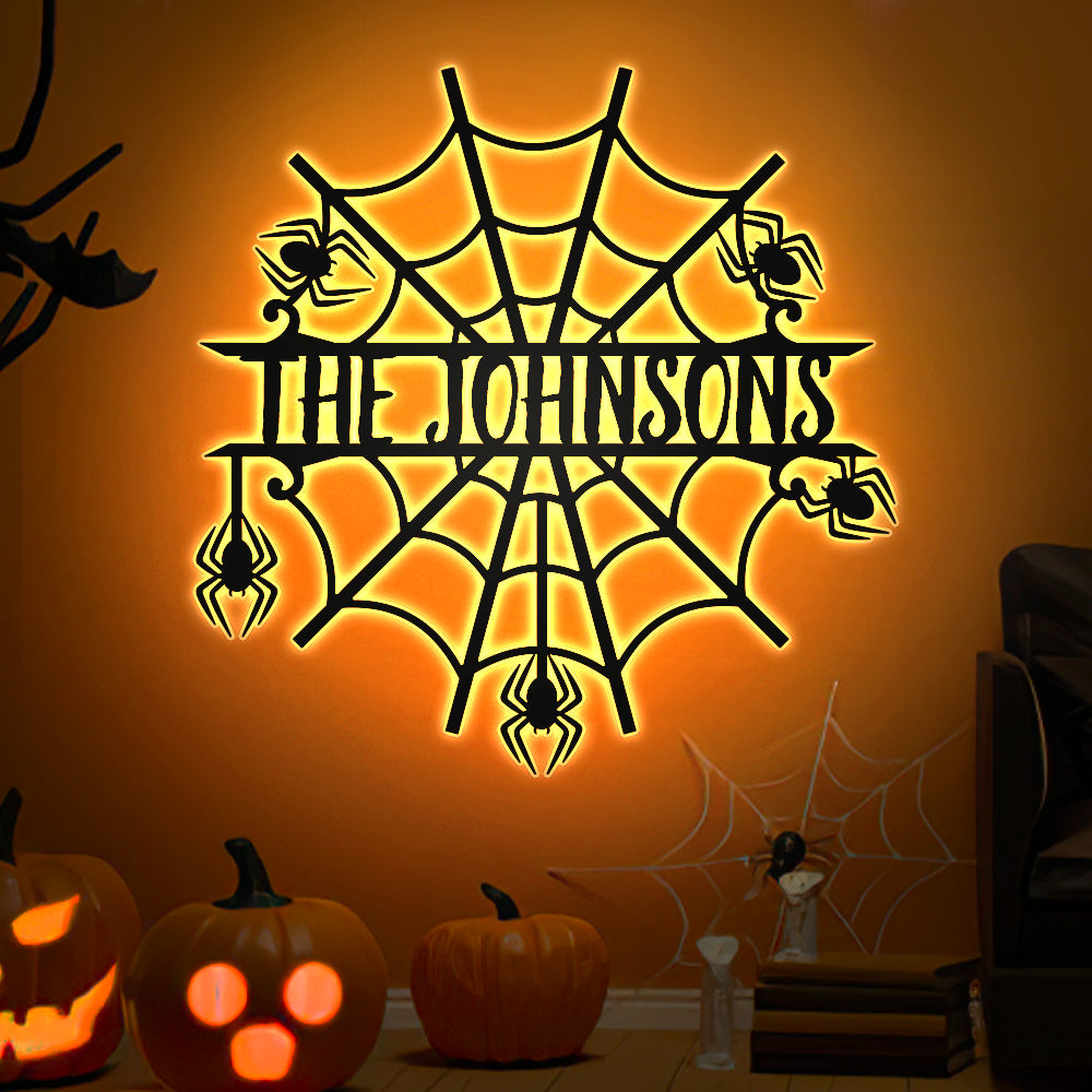 Personalized Halloween Black Iron Night Light – Custom Hanging LED Décor
