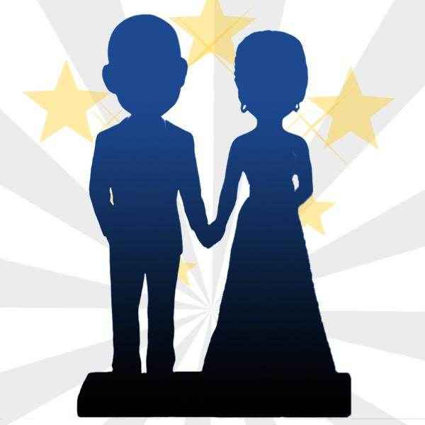 Customizable 2 Bobblehead Figures – Engraved Text & Full Body Customization - Customise Now