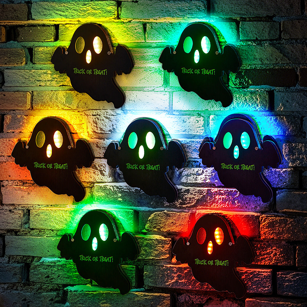 Personalized Trick-or-Treat Ghost Light – Custom Halloween Night Light