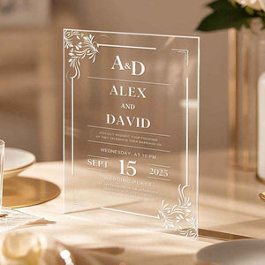 Personalized Acrylic Wedding Invitation – Elegant Custom Party Invites - Customise Now