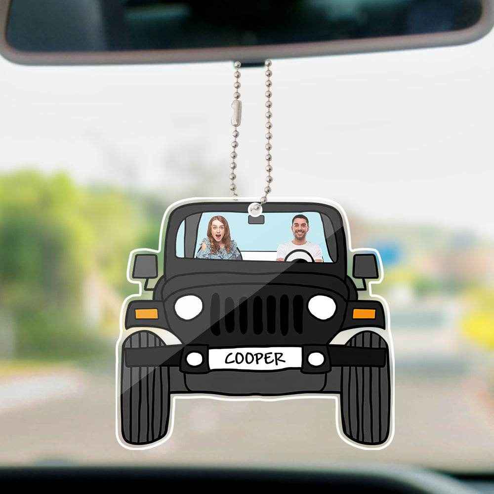 Personalized Off-Road Car Photo Hanging Ornament – Double-Sided - Customise Now