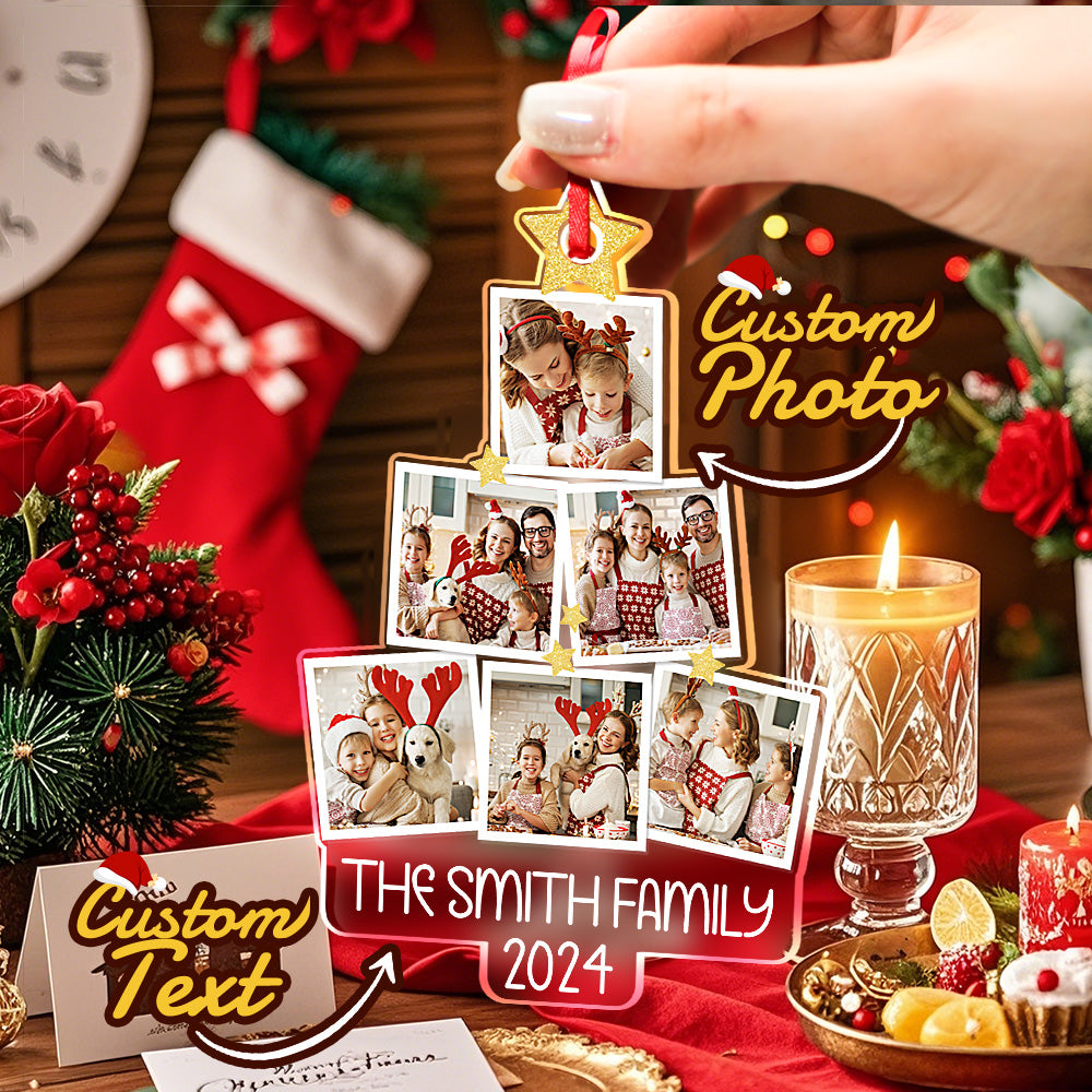 Personalized Photo Christmas Tree Ornament – Custom Acrylic Holiday Keepsake