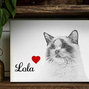 Custom Canvas Pet Portrait – Personalized Paint-Style Sketch of Your Pet - Customise Now
