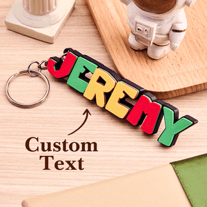 3D Cartoon Keyring with Name Plate – Custom Personalized Keychain - Customise Now