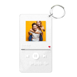 Scannable Code Music Song Plaque Keychain – Custom Photo Acrylic Keyring - Customise Now