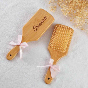 Personalized Hairbrush – Custom Name & Heart Engraved Wooden Comb - Customise Now