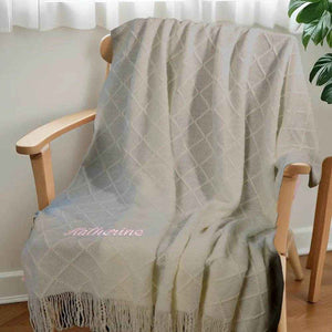 Personalized Tassel Blanket – Custom Embroidered Cozy Throw - Customise Now