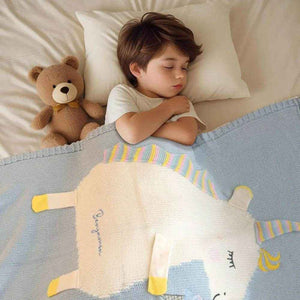 Personalized Knitted Unicorn Blanket – Custom Name Baby Blanket - Customise Now