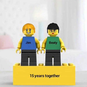 Custom Couple Minifig Set – Personalized with Engraved Base & Display Box - Customise Now