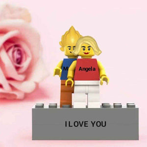 Custom Couple Minifig Set – Personalized with Engraved Base & Display Box - Customise Now