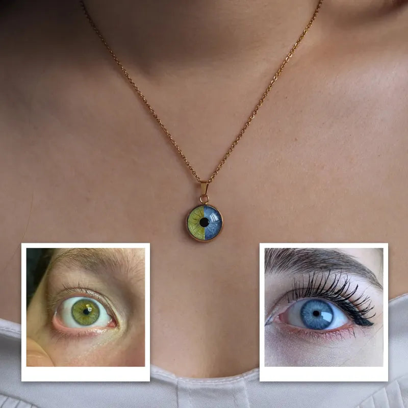 Custom Two-Eye Couple Pendant Intertwined Souls Dual Eye Necklace Personalized "Our Eyes" Necklace Anniversary Gift for Couples