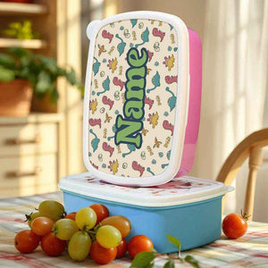 Personalized Name Lunch Box – Cute Cartoon Dinosaur Design - Customise Now