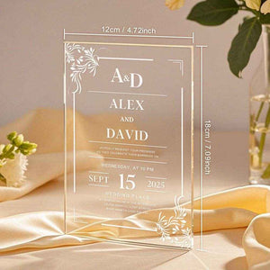 Personalized Acrylic Wedding Invitation – Elegant Custom Party Invites - Customise Now